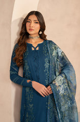 Unstitched 3-PC Embroidered Lawn By Zarif UNST-LWN-03 MEHMER