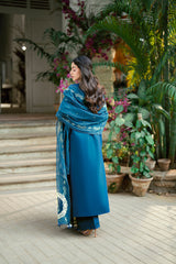 3-PC Unstitched Embroidered Luxury Lawn By Qalamkar | SB-11 Noray