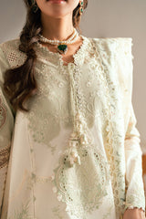 3-PC Unstitched Embroidered Luxury Lawn By Qalamkar | SB-10 Nadia