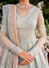 3-PC Organza Embroidered Hand Embolished By Akbar Aslam | Jabeen