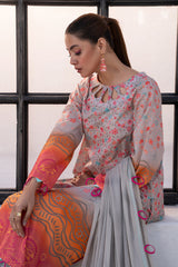 3-Pc Charizma C Print Printed Lawn With Printed Chiffon Dupatta CP4-12