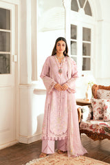 3-PC Unstitched Embroidered Luxury Lawn By Qalamkar | SB-06 Komal