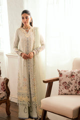 3-PC Unstitched Embroidered Luxury Lawn By Qalamkar | SB-08 Rimsha
