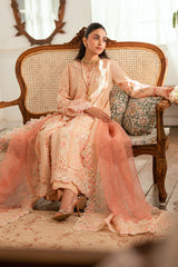 3-PC Unstitched Embroidered Luxury Lawn By Qalamkar | SB-07 Zoya