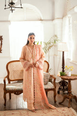 3-PC Unstitched Embroidered Luxury Lawn By Qalamkar | SB-07 Zoya