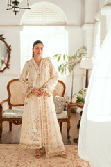 3-PC Unstitched Embroidered Luxury Lawn By Qalamkar | SB-01 Rina