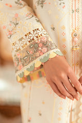 3-PC Unstitched Embroidered Luxury Lawn By Qalamkar | SB-01 Rina