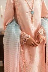 3-PC Unstitched Embroidered Luxury Lawn By Qalamkar | SB-05 Aleeza