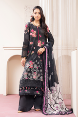 3-PC Unsttiched Embroidered Printed Lawn Seroli By Johra | JS-826