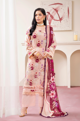 3-PC Unsttiched Embroidered Printed Lawn Seroli By Johra | JS-830
