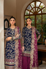 SERAPHINA | 3Pc Unstitched Suit Embroidered Chiffon Luxury Formals Niran By Xenia