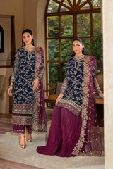 SERAPHINA | 3Pc Unstitched Suit Embroidered Chiffon Luxury Formals Niran By Xenia