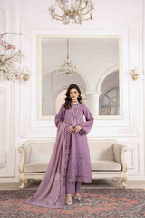 3-PC Unstitched Embroidered Chikankarri Plain Lawn Freesia By Panache | D09