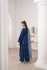 3-PC Unstitched Embroidered Chikankarri Plain Lawn Freesia By Panache | D08