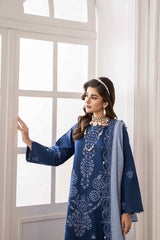 3-PC Unstitched Embroidered Chikankarri Plain Lawn Freesia By Panache | D08