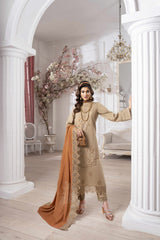 3-PC Unstitched Embroidered Chikankarri Plain Lawn Freesia By Panache | D03