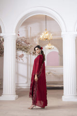 3-PC Unstitched Embroidered Chikankarri Plain Lawn Freesia By Panache | D01