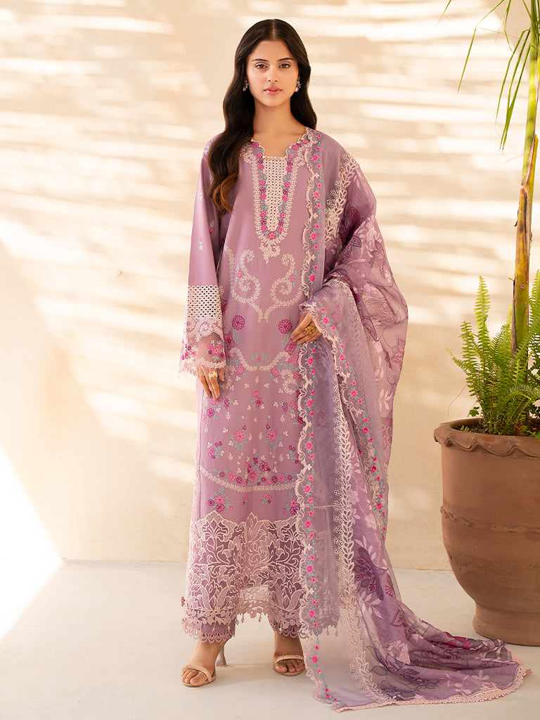 3-PC Unstitched Embroidered Lawn Jahaan By Rajbari | SILA