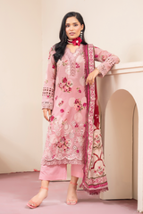 3-PC Unsttiched Embroidered Printed Lawn Seroli By Johra | JS-832