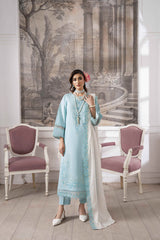 3-PC Unstitched Embroidered Chikankarri Plain Lawn Freesia By Panache | D04