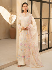 3-PC Unstitched Embroidered Lawn Jahaan By Rajbari | AIRA