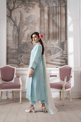 3-PC Unstitched Embroidered Chikankarri Plain Lawn Freesia By Panache | D04