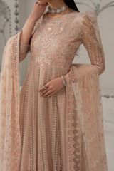 3Pc Embroidered Organza Hand Embellished Unstitched Suit Meher By Levish Premium