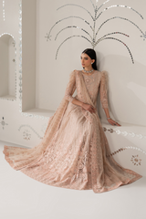 3Pc Embroidered Organza Hand Embellished Unstitched Suit Meher By Levish Premium