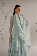 3Pc Embroidered Organza Hand Embellished Unstitched Suit Shehnaz By Levish Premium