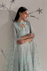 3Pc Embroidered Organza Hand Embellished Unstitched Suit Shehnaz By Levish Premium