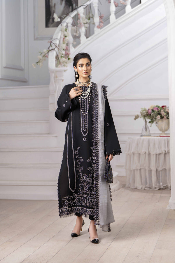 3-PC Unstitched Embroidered Chikankarri Plain Lawn Freesia By Panache | D07