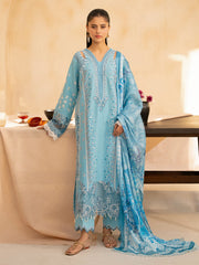 3-PC Unstitched Embroidered Lawn Jahaan By Rajbari | SIRA