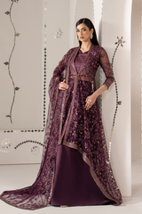 3Pc Embroidered Organza Hand Embellished Unstitched Suit Raos-e-gul By Levish Premium