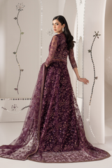 3Pc Embroidered Organza Hand Embellished Unstitched Suit Raos-e-gul By Levish Premium