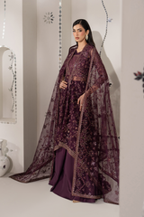 3Pc Embroidered Organza Hand Embellished Unstitched Suit Raos-e-gul By Levish Premium