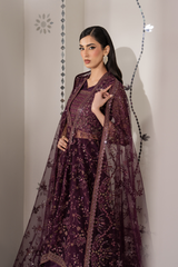 3Pc Embroidered Organza Hand Embellished Unstitched Suit Raos-e-gul By Levish Premium