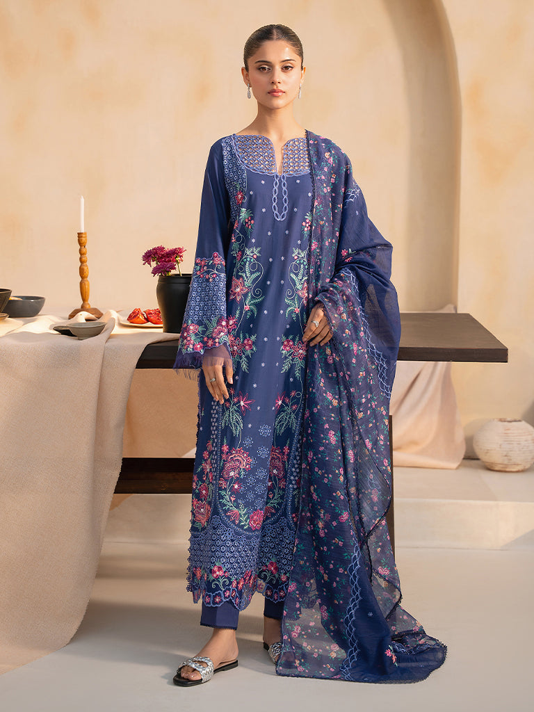 3-PC Unstitched Embroidered Lawn Jahaan By Rajbari | TALIAH