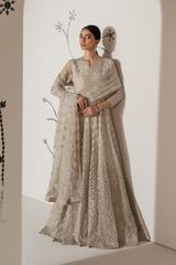 3Pc Embroidered Organza Hand Embellished Unstitched Suit Noore By Levish Premium