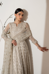 3Pc Embroidered Organza Hand Embellished Unstitched Suit Noore By Levish Premium
