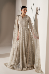3Pc Embroidered Organza Hand Embellished Unstitched Suit Noore By Levish Premium
