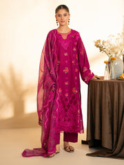 3-PC Unstitched Embroidered Lawn Jahaan By Rajbari | MAYA