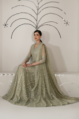 3Pc Embroidered Organza Hand Embellished Unstitched Suit Gulbahar By Levish Premium