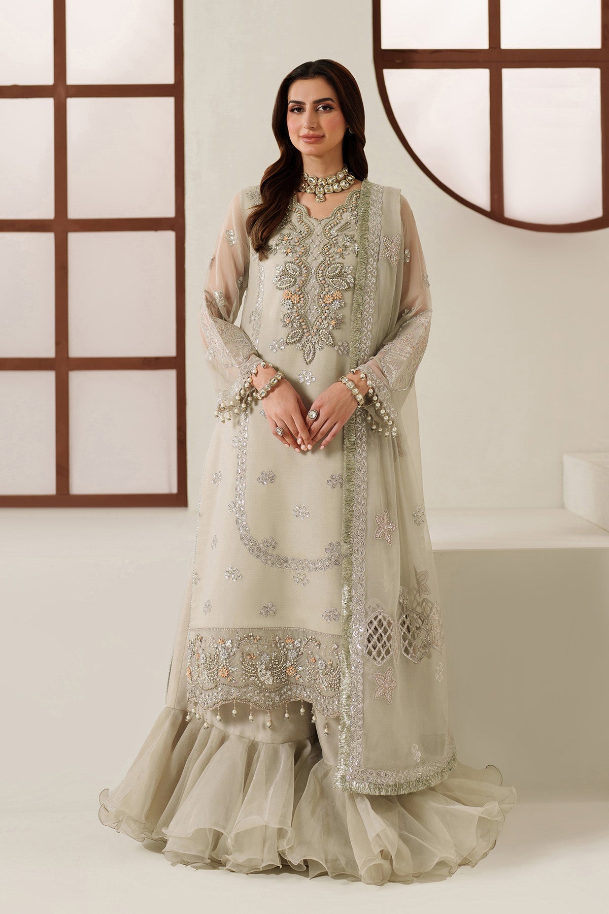3-PC Unstitched Embroidered Chiffon Reena By Alizeh | AF-HM-4048-NASHMIA