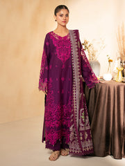 3-PC Unstitched Embroidered Lawn Jahaan By Rajbari | NORA
