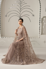 3Pc Embroidered Organza Hand Embellished Unstitched Suit Mahveen By Levish Premium