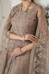 3Pc Embroidered Organza Hand Embellished Unstitched Suit Mahveen By Levish Premium