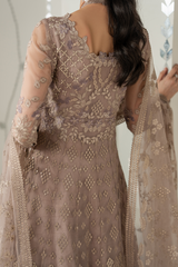 3Pc Embroidered Organza Hand Embellished Unstitched Suit Mahveen By Levish Premium