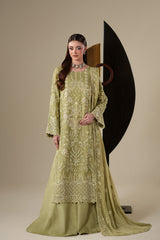 NOLA | 3Pc Unstitched Suit Luxury Chiffon Nouvelle By Emaan Adeel