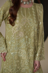 NOLA | 3Pc Unstitched Suit Luxury Chiffon Nouvelle By Emaan Adeel