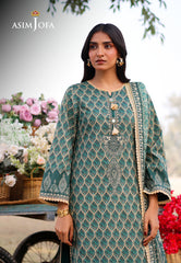 AJUUB-04 | 3Pc Unstitched Lawn Suit Vol 1 Prints By Asim Jofa